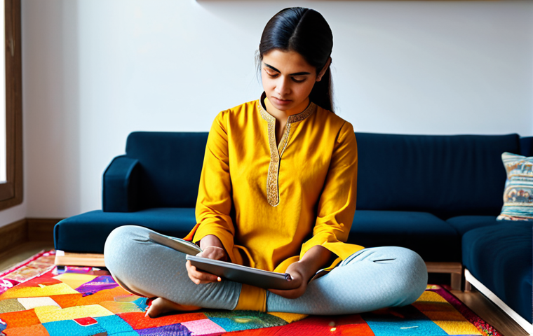 퍼즐오브Z 게임 코칭 프로그램 - A focused young woman, fully clothed in a professional kurta and leggings, concentrating on a comple...