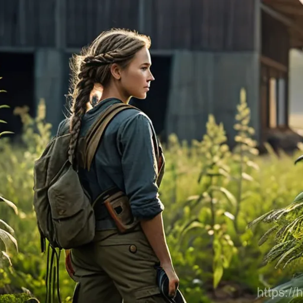 퍼즐오브Z 게임 리소스 최적화 - **Prompt: "A determined female survivor, approximately 25-30 years old, with strong, practical braid...